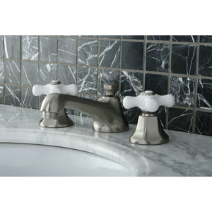 Metropolitan KS4468PX Two-Handle 3-Hole Deck Mount Widespread Bathroom Faucet with Brass Pop-Up, Brushed Nickel