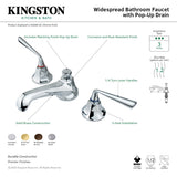 Silver Sage KS4468ZL Two-Handle 3-Hole Deck Mount Widespread Bathroom Faucet with Brass Pop-Up, Brushed Nickel