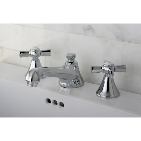 Millennium KS4471ZX Two-Handle 3-Hole Deck Mount Widespread Bathroom Faucet with Brass Pop-Up, Polished Chrome