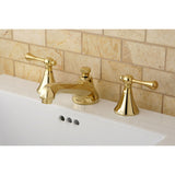 KS4472BL Two-Handle 3-Hole Deck Mount Widespread Bathroom Faucet with Brass Pop-Up, Polished Brass