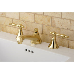 Naples KS4472NL Two-Handle 3-Hole Deck Mount Widespread Bathroom Faucet with Brass Pop-Up, Polished Brass