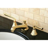KS4472ZL Two-Handle 3-Hole Deck Mount Widespread Bathroom Faucet with Brass Pop-Up, Polished Brass