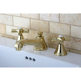 Millennium KS4472ZX Two-Handle 3-Hole Deck Mount Widespread Bathroom Faucet with Brass Pop-Up, Polished Brass