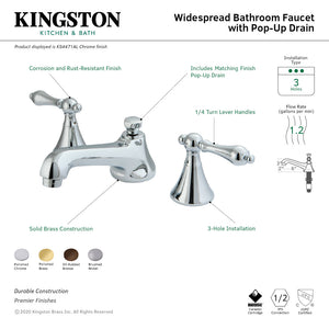 KS4475AL Two-Handle 3-Hole Deck Mount Widespread Bathroom Faucet with Brass Pop-Up, Oil Rubbed Bronze