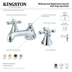 KS4475AX Two-Handle 3-Hole Deck Mount Widespread Bathroom Faucet with Brass Pop-Up, Oil Rubbed Bronze