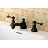 KS4475BL Two-Handle 3-Hole Deck Mount Widespread Bathroom Faucet with Brass Pop-Up, Oil Rubbed Bronze