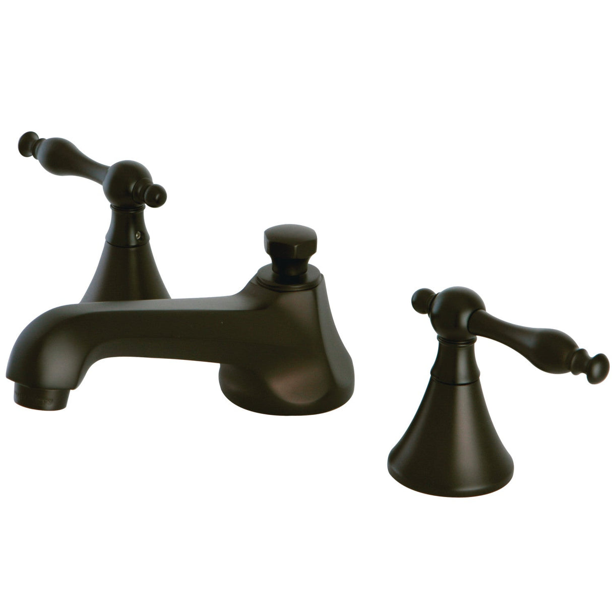 Naples KS4475NL Two-Handle 3-Hole Deck Mount Widespread Bathroom Faucet with Brass Pop-Up, Oil Rubbed Bronze