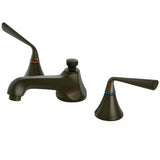 KS4475ZL Two-Handle 3-Hole Deck Mount Widespread Bathroom Faucet with Brass Pop-Up, Oil Rubbed Bronze