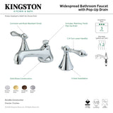 KS4478AL Two-Handle 3-Hole Deck Mount Widespread Bathroom Faucet with Brass Pop-Up, Brushed Nickel