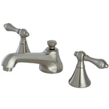 KS4478AL Two-Handle 3-Hole Deck Mount Widespread Bathroom Faucet with Brass Pop-Up, Brushed Nickel