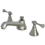 KS4478BL Two-Handle 3-Hole Deck Mount Widespread Bathroom Faucet with Brass Pop-Up, Brushed Nickel