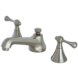 KS4478BL Two-Handle 3-Hole Deck Mount Widespread Bathroom Faucet with Brass Pop-Up, Brushed Nickel
