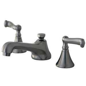 KS4478FL Two-Handle 3-Hole Deck Mount Widespread Bathroom Faucet with Brass Pop-Up, Brushed Nickel