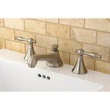 Naples KS4478NL Two-Handle 3-Hole Deck Mount Widespread Bathroom Faucet with Brass Pop-Up, Brushed Nickel