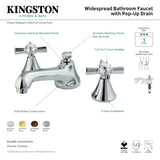 Millennium KS4478ZX Two-Handle 3-Hole Deck Mount Widespread Bathroom Faucet with Brass Pop-Up, Brushed Nickel