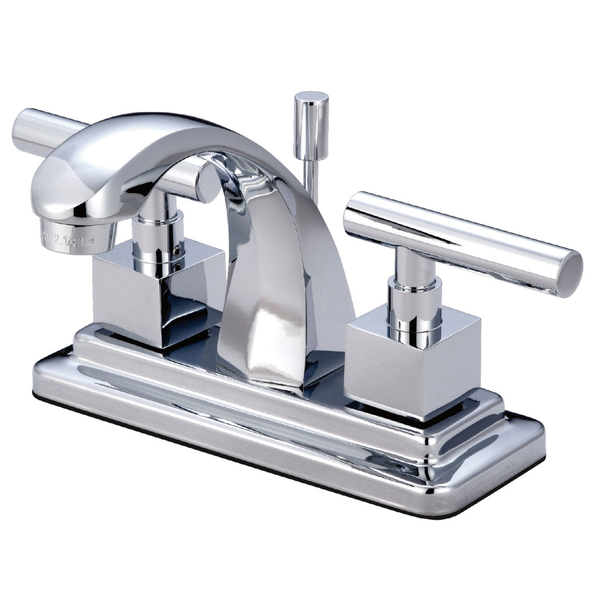 Claremont KS4641CQL Two-Handle 3-Hole Deck Mount 4" Centerset Bathroom Faucet with Brass Pop-Up, Polished Chrome