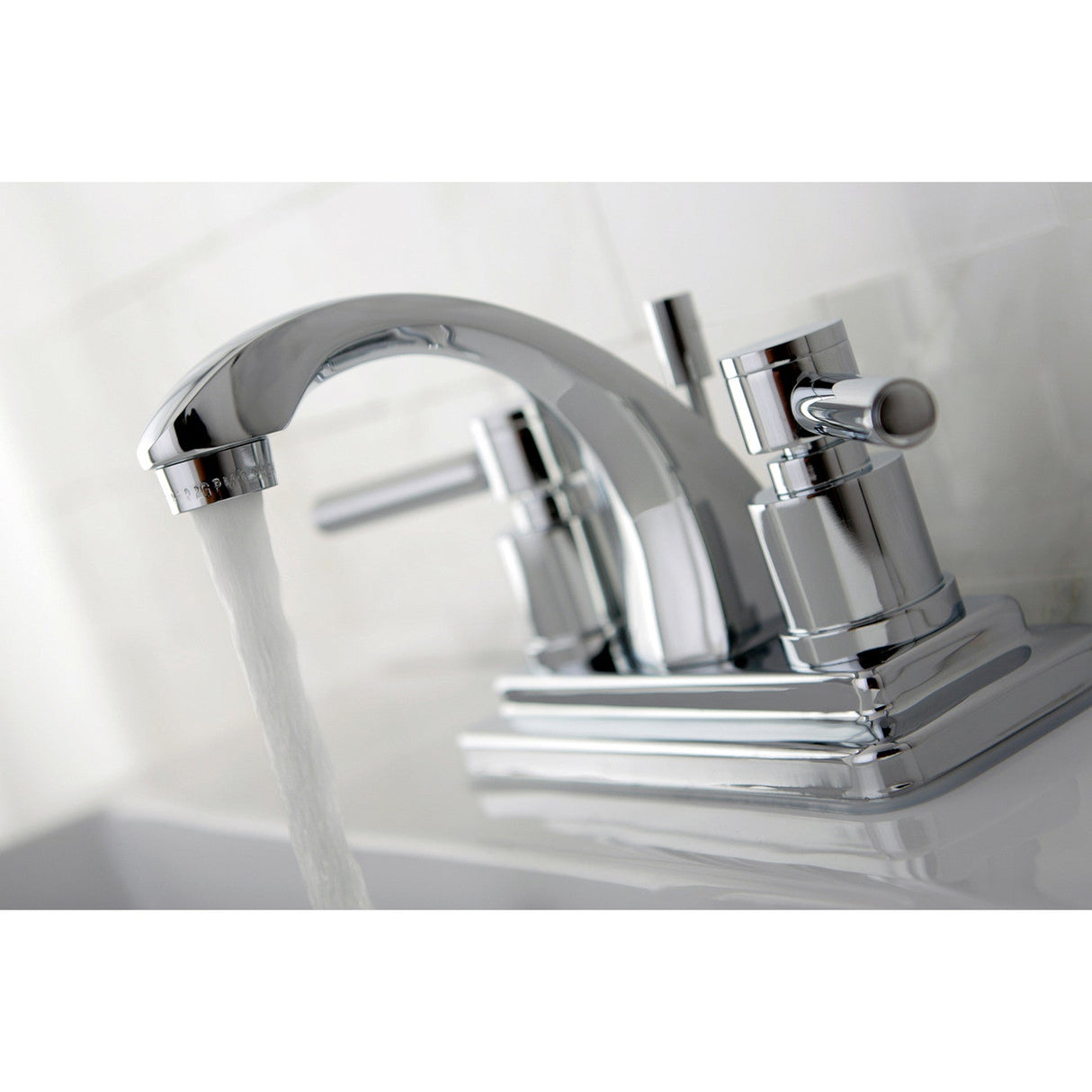 Concord KS4641DL Two-Handle 3-Hole Deck Mount 4" Centerset Bathroom Faucet with Brass Pop-Up, Polished Chrome