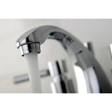 Concord KS4641DL Two-Handle 3-Hole Deck Mount 4" Centerset Bathroom Faucet with Brass Pop-Up, Polished Chrome