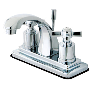 Millennium KS4641ZX Two-Handle 3-Hole Deck Mount 4" Centerset Bathroom Faucet with Brass Pop-Up, Polished Chrome