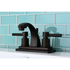 Concord KS4645DL Two-Handle 3-Hole Deck Mount 4" Centerset Bathroom Faucet with Brass Pop-Up, Oil Rubbed Bronze
