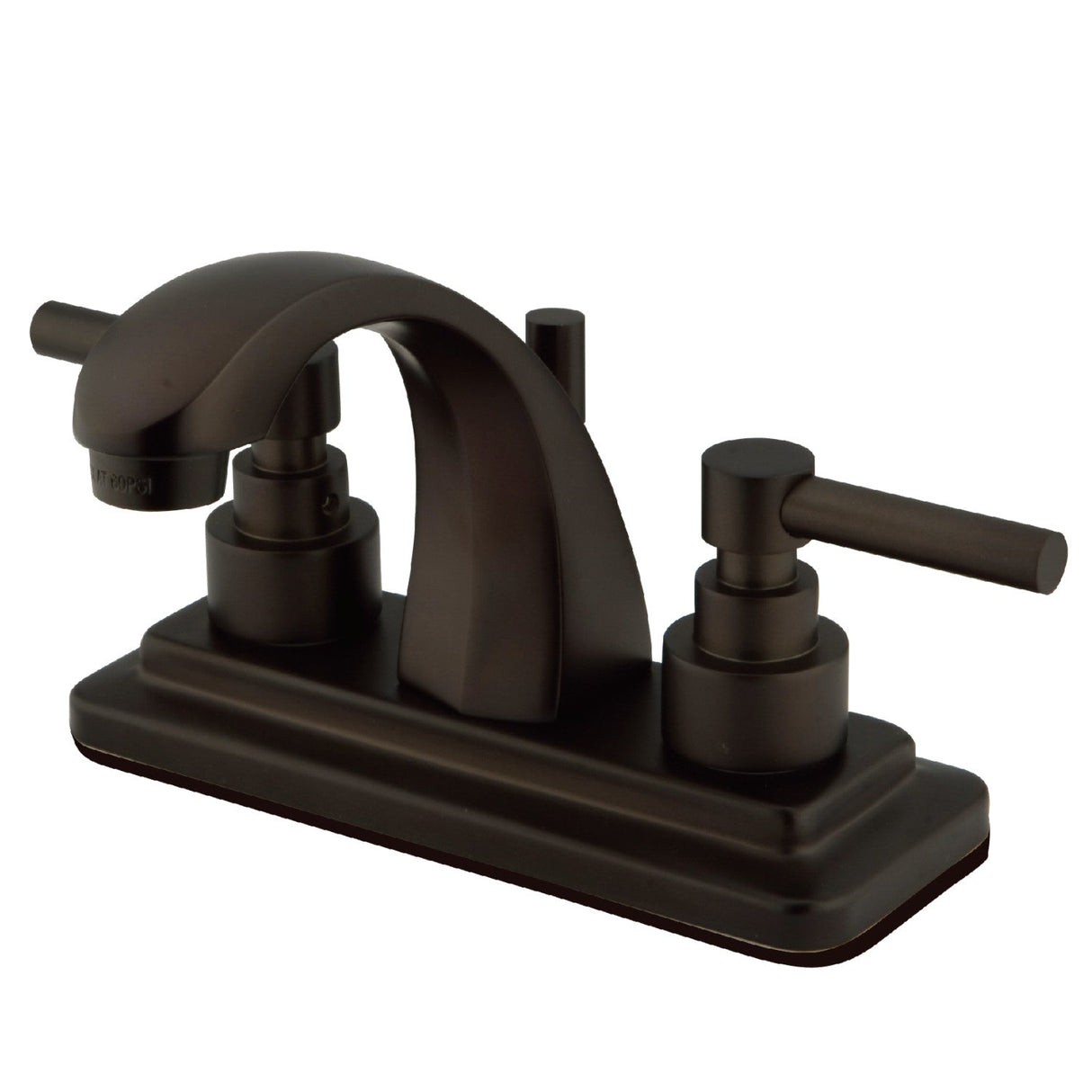 Elinvar KS4645EL Two-Handle 3-Hole Deck Mount 4" Centerset Bathroom Faucet with Brass Pop-Up, Oil Rubbed Bronze