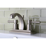 Concord KS4648DL Two-Handle 3-Hole Deck Mount 4" Centerset Bathroom Faucet with Brass Pop-Up, Brushed Nickel