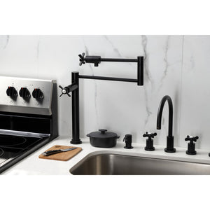 Essex KS4700BEX Single-Hole Deck Mount Pot Filler, Matte Black