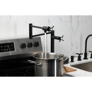 Essex KS4700BEX Single-Hole Deck Mount Pot Filler, Matte Black