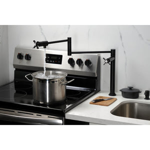 Essex KS4700BEX Single-Hole Deck Mount Pot Filler, Matte Black