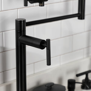 Kaiser KS4700CKL Single-Hole Deck Mount Pot Filler, Matte Black