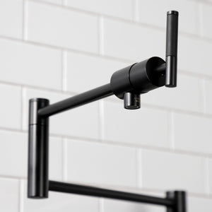 Kaiser KS4700CKL Single-Hole Deck Mount Pot Filler, Matte Black