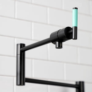 Kaiser KS4700CKL Single-Hole Deck Mount Pot Filler, Matte Black