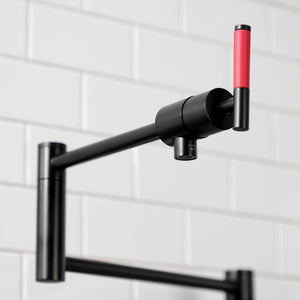 Kaiser KS4700CKL Single-Hole Deck Mount Pot Filler, Matte Black