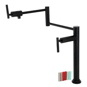 Kaiser KS4700CKL Single-Hole Deck Mount Pot Filler, Matte Black