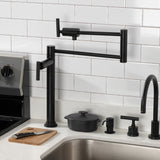 Manhattan KS4700CML Single-Hole Deck Mount Pot Filler, Matte Black