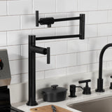 Manhattan KS4700CML Single-Hole Deck Mount Pot Filler, Matte Black