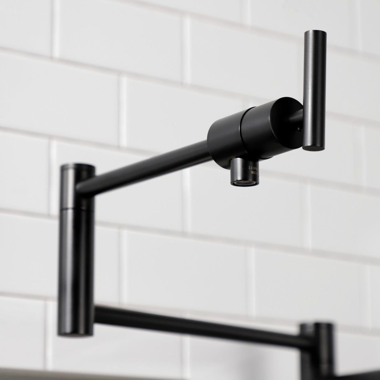 Manhattan KS4700CML Single-Hole Deck Mount Pot Filler, Matte Black