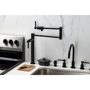 Concord KS4700DL Single-Hole Deck Mount Pot Filler, Matte Black