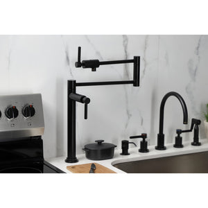 Concord KS4700DL Single-Hole Deck Mount Pot Filler, Matte Black