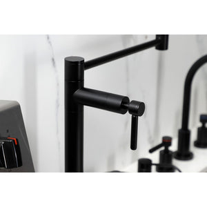 Concord KS4700DL Single-Hole Deck Mount Pot Filler, Matte Black