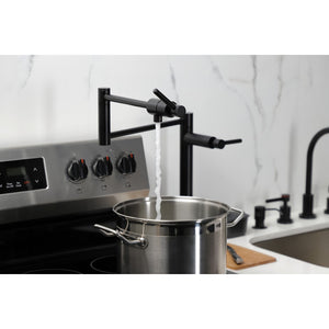 Concord KS4700DL Single-Hole Deck Mount Pot Filler, Matte Black