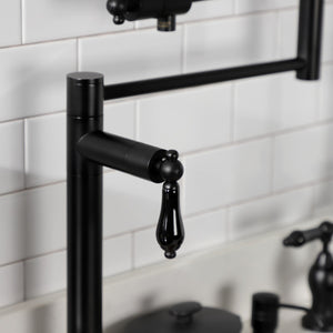 Duchess KS4700PKL Single-Hole Deck Mount Pot Filler, Matte Black