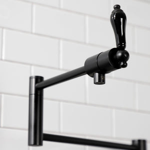 Duchess KS4700PKL Single-Hole Deck Mount Pot Filler, Matte Black