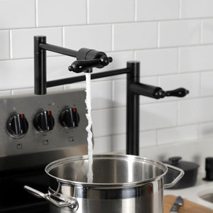 Duchess KS4700PKL Single-Hole Deck Mount Pot Filler, Matte Black