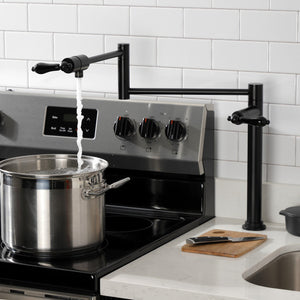 Duchess KS4700PKL Single-Hole Deck Mount Pot Filler, Matte Black