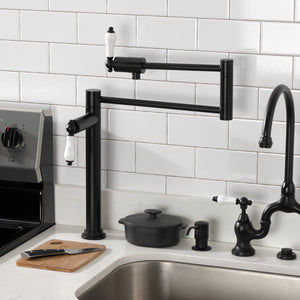 Metropolitan KS4700PL Single-Hole Deck Mount Pot Filler, Matte Black