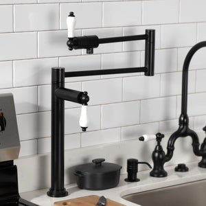 Metropolitan KS4700PL Single-Hole Deck Mount Pot Filler, Matte Black