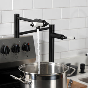 Metropolitan KS4700PL Single-Hole Deck Mount Pot Filler, Matte Black
