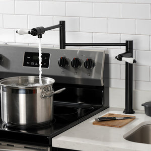 Metropolitan KS4700PL Single-Hole Deck Mount Pot Filler, Matte Black