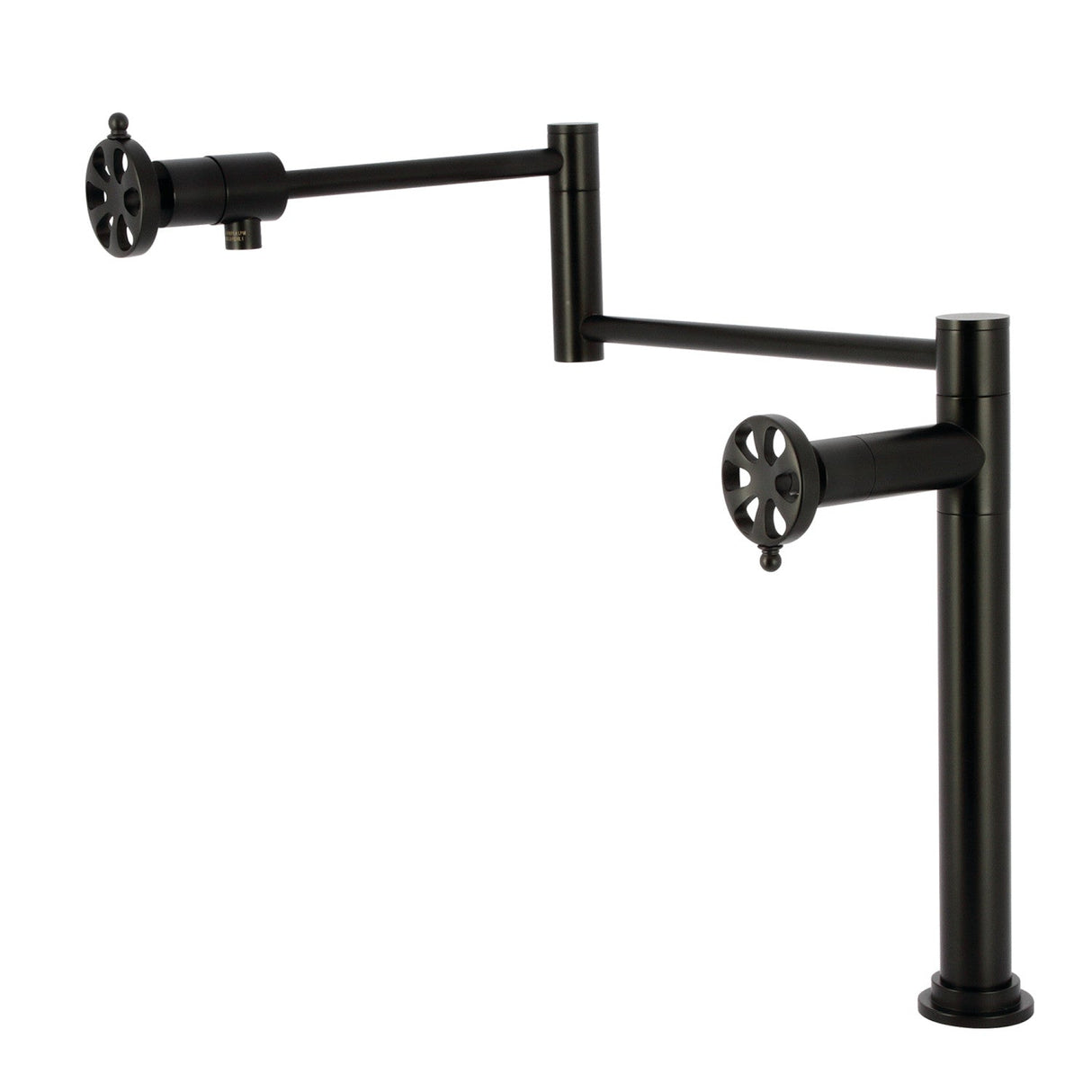 Belknap KS4700RX Two-Handle Deck Mount Pot Filler, Matte Black